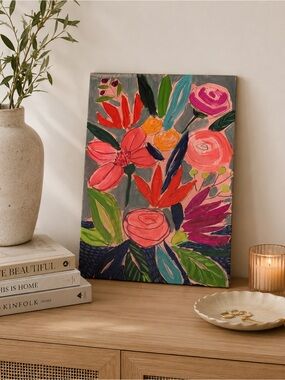 Naive Neon Bouquet I by Jennifer Paxton Parker 12X8